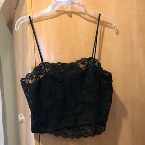 Black lacey crop top